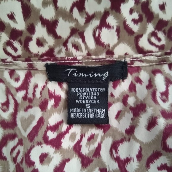 Timing Multicolor Blouson Knit Short Dress Size Small Scoop Neck 3/4 Sleeve - Picture 4 of 8